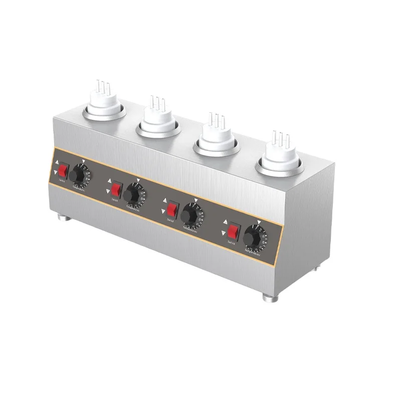 

Commercial buffet electric four-head sauce insulation machine, tomato chocolate sauce heating constant temperature sauce