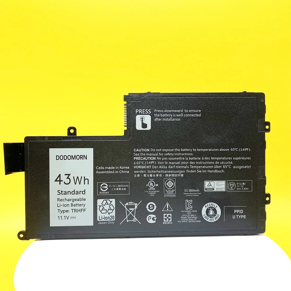 DODOMORN 3800mah 11.1V 43Wh TRHFF For DELL Latitude 14 3450/15 3550 Inspiron 14-5442/5443 Inspiron 15-5542/5543 Laptop Battery