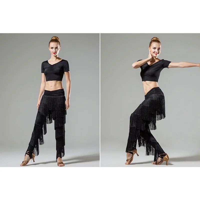 

Ladies Adult Modern Dance Skirt Pants Fringed Pants Latin Dance New Fringe Pants Latin Ballroom Dance Tango Dress Pants