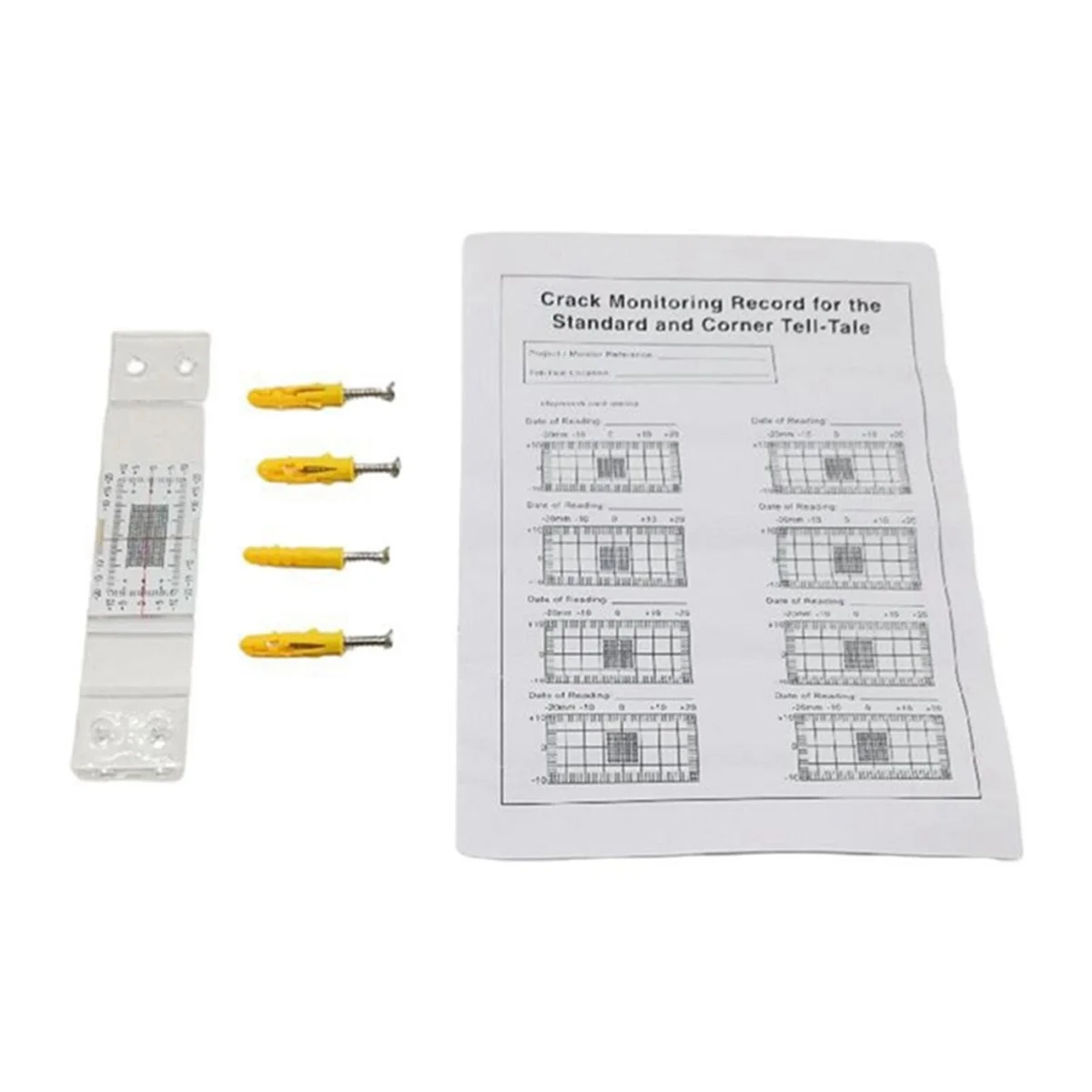 

Advanced! Crack Monitoring Record, 3Pcs Crack Measurement Tool, Crack Width Gauge, Clear Acrylic Corner Crack Comparison Caliper