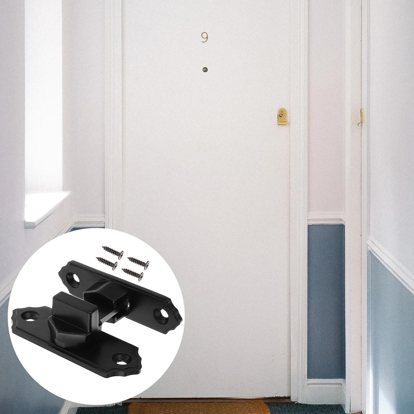 

Right Angle Gate Latch Black Zinc Alloy Door Lock Durable Rustproof Thickened Reinforced Simple Installation Exquisite Grinding