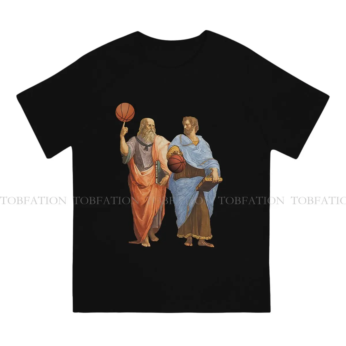 Metaphysica Plato and Aristotle in Epic Basketball Tshirt Graphic Men Tops Vintage Fashion Summer Short Sleeve Cotton Harajuku