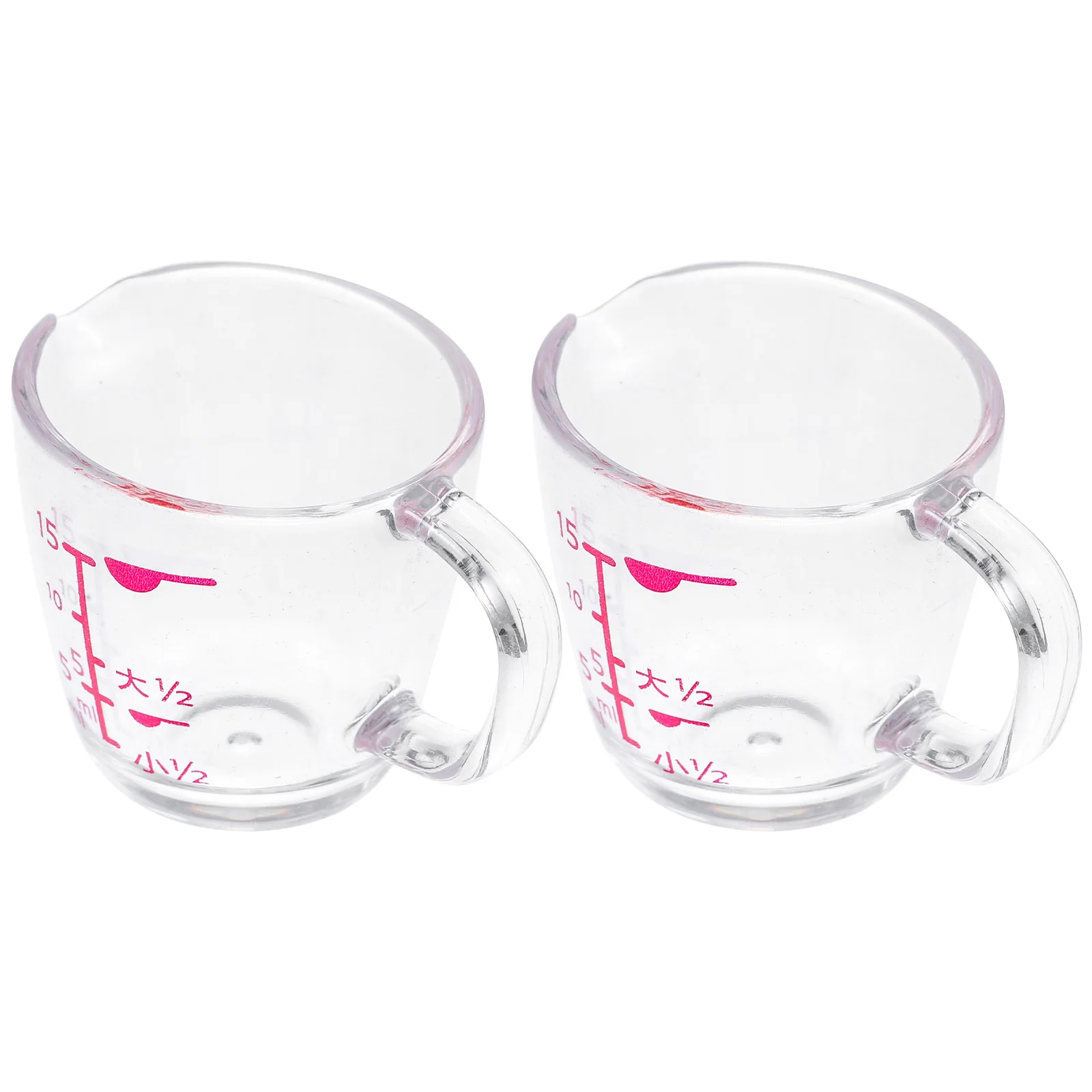 

2Pcs Measuring Cup Graduated Small Capacity Household Glass Liquid Coffee Transparent Heat Resistant Kitchen Tool Stable