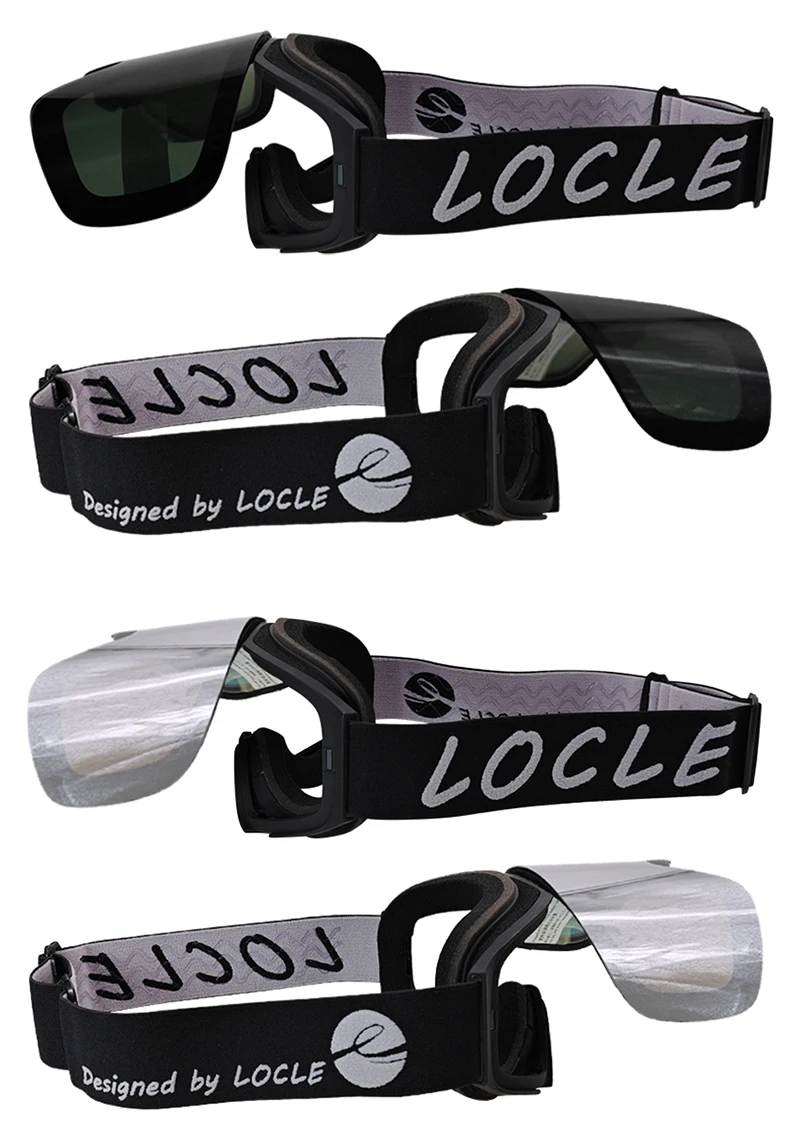 LOCLE Magnetische Skibrille Männer Frauen Doppelschichten Flip Up Snowboard Maske Skibrillen Antibeschlag OTG Motorrad Schneemobil Brille – Detail 7