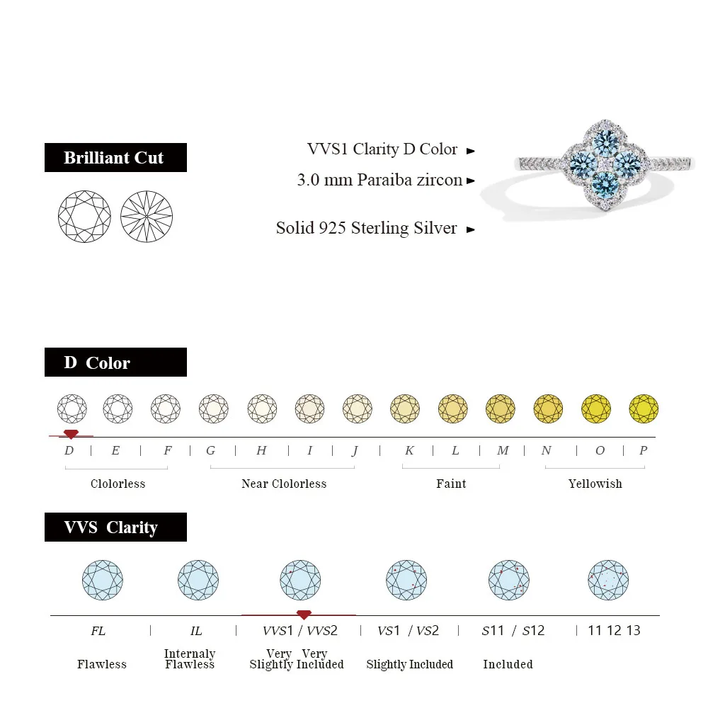 ATTAGEMS Classic Moissanite Rings for Women DVVS1 Color 100% S925 Sterling Silver Engagement Wedding Party Fine Jewelry Gift New