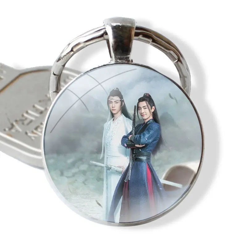 Chinese TV Show Chen QingLing Keychain Handmade Glass Cabochon Key Ring Holder Pendant Key Chains