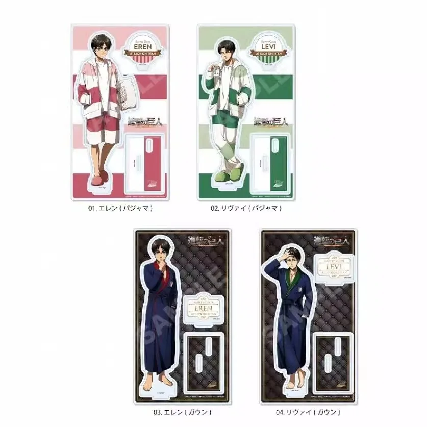 Game Levi Ackerman Acrylic Stand Doll Anime Eren Yeager Figure Model Plate Cosplay Toy for Gift