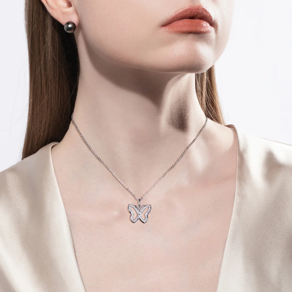 AnuJewel D Kleur Holle Moissanite Vlinder Hanger Ketting 925 Sterling Zilveren Fijne Sieraden Geschenken Groothandel