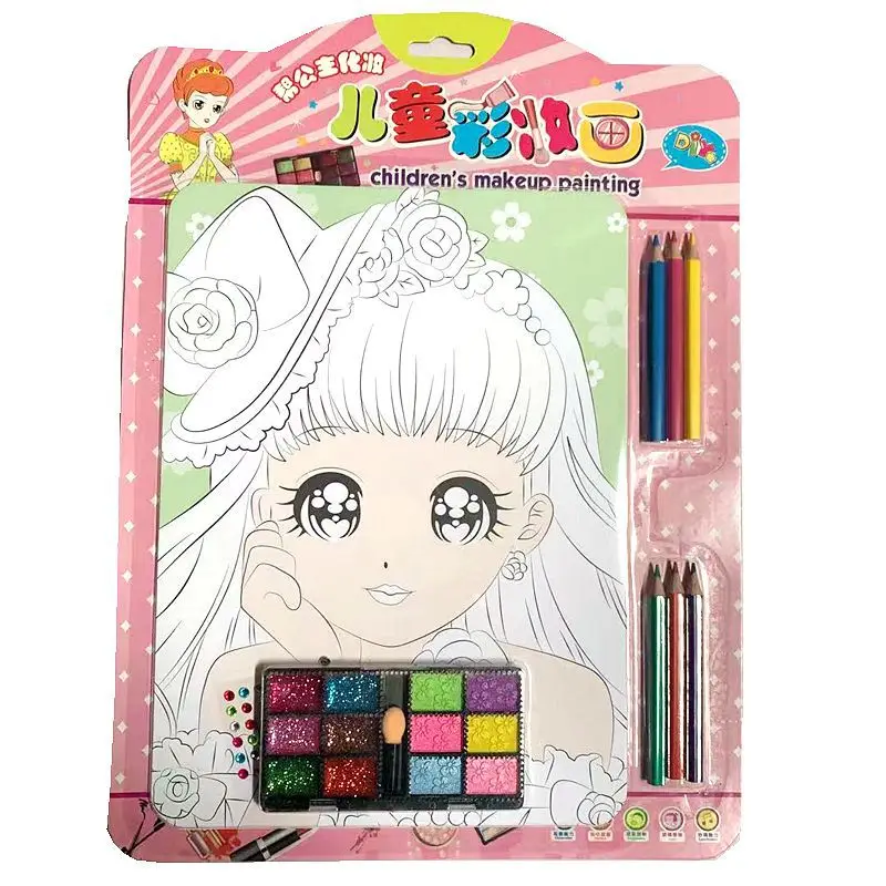 Enfants créatif à la main bricolage Graffiti peinture copie coloré dessin jouets ensemble princesse fille sécurité maquillage peinture jouet