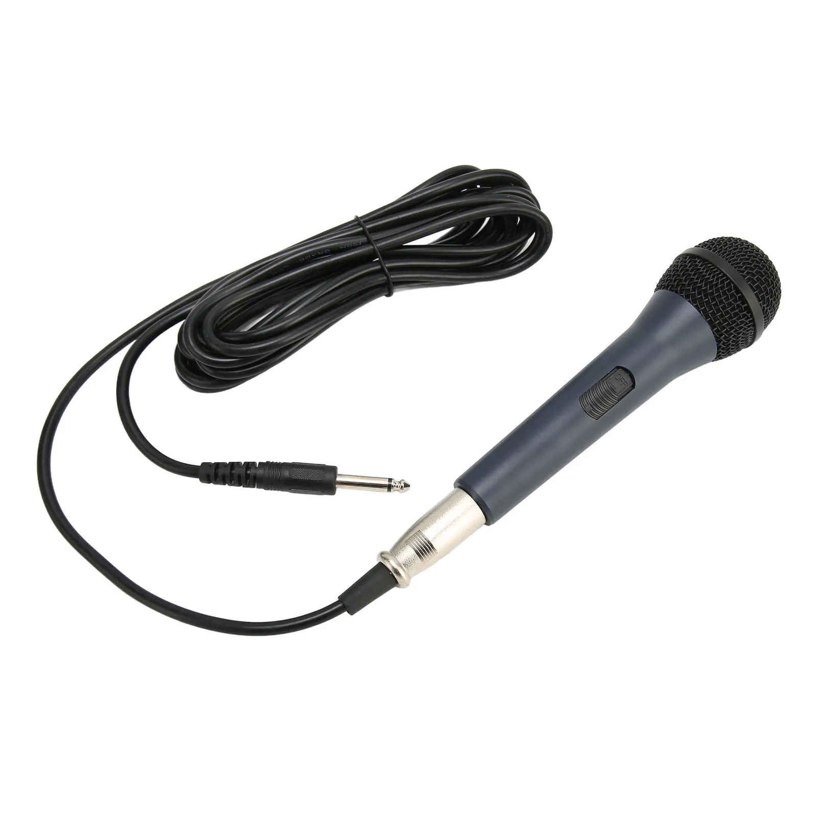 Wired Handheld Microphone Noise Reduction Dynamic 6.35mm Plug Metal Karaoke Mic for Speaker Amplifier