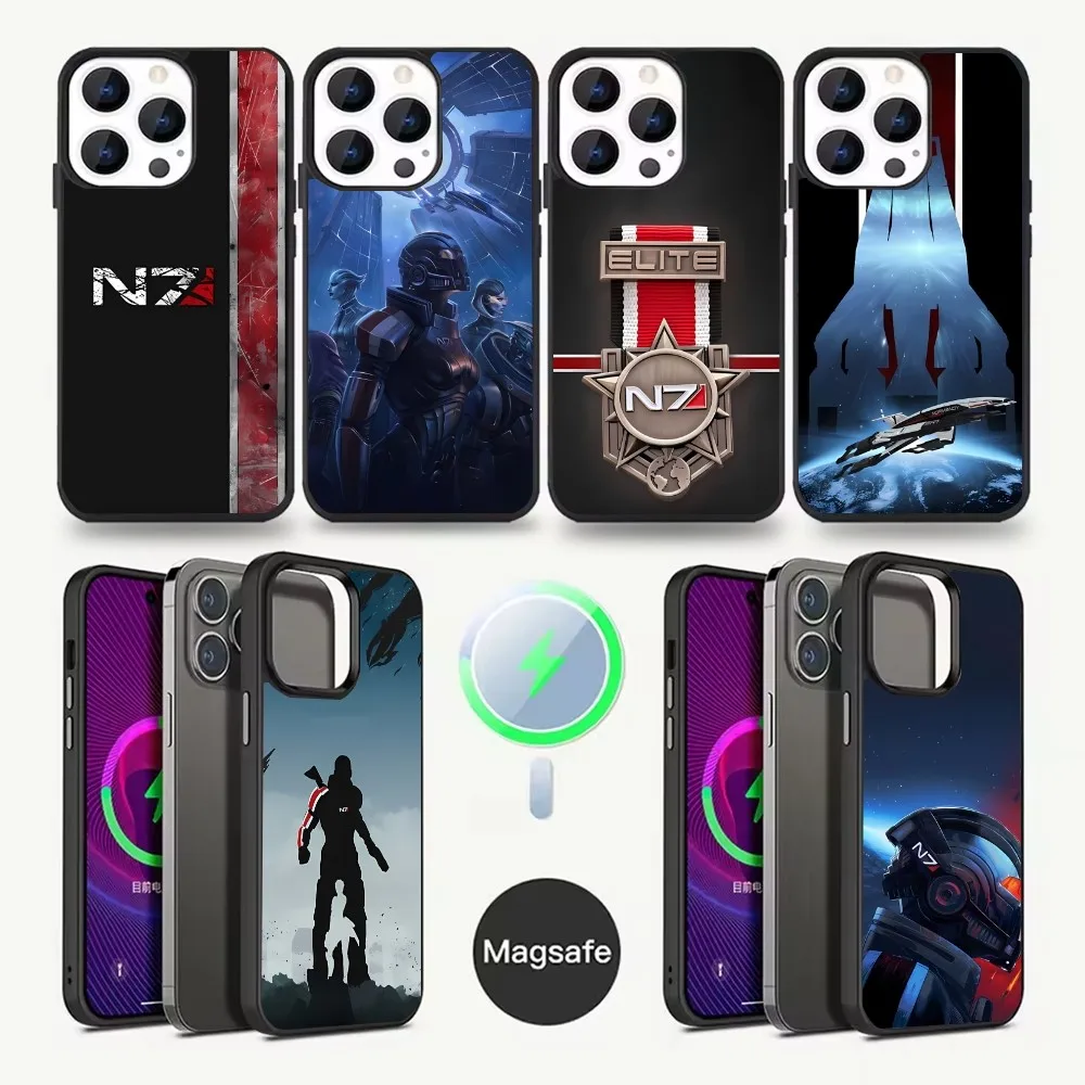 

N7 M-Mass Effect Game Phone Case For iPhone 16,15,14,13,12,11,Pro,Max,Plus,Mini,Magsafe,Magnetic Wireless Charging Case