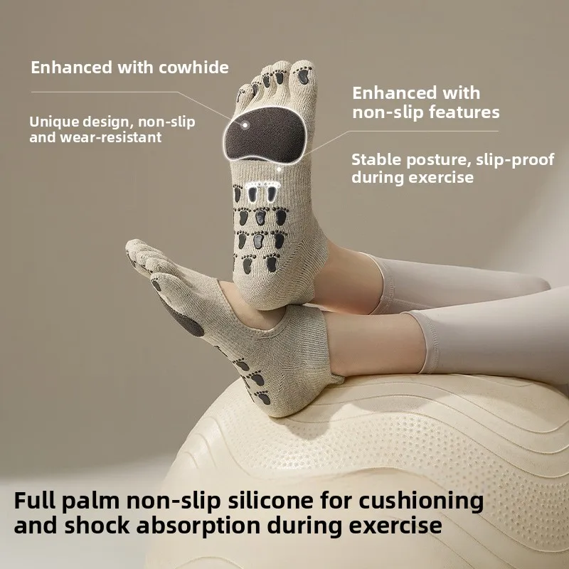 

Весна-лето Новый кожаный противоскользящий носок с разделенным носком ort Ba Дышащий пилатес Йога Sos Женский домашний комфорт Sto...