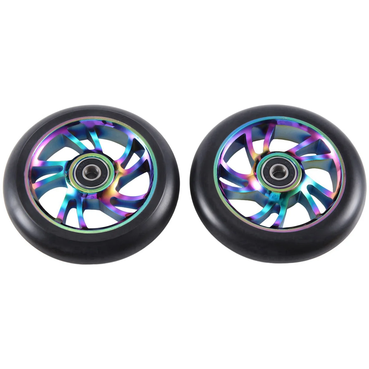 Colorido alumínio stunt scooter rodas, acessórios roda scooter, 110mm, 2pcs