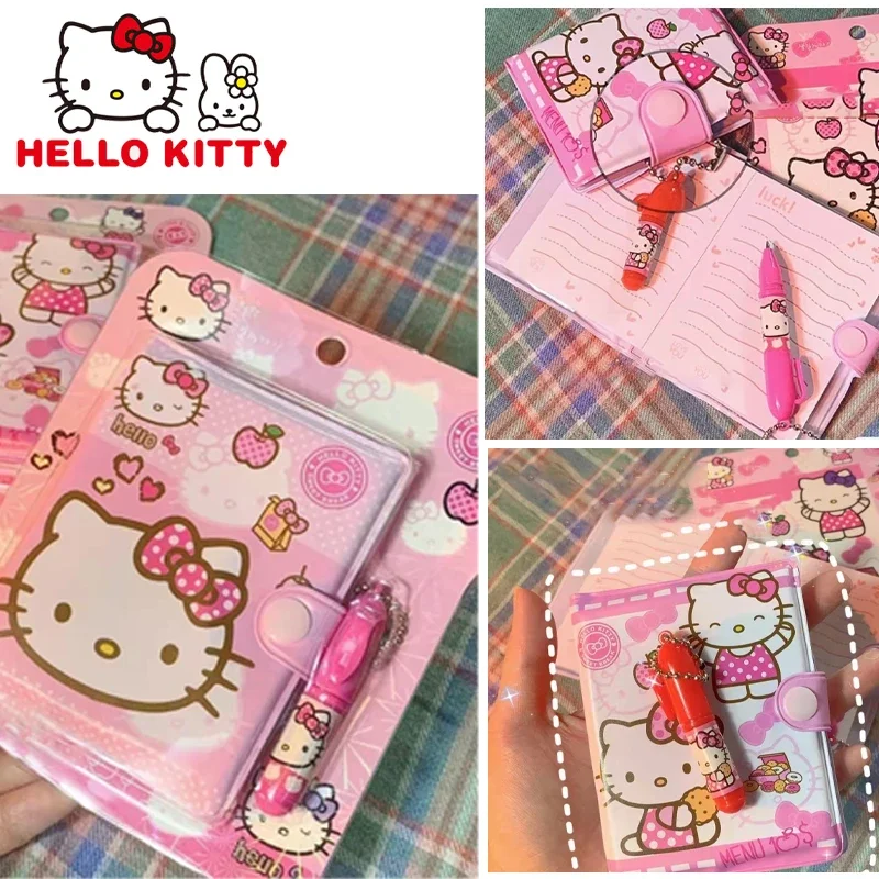 Hello Kitty Notepad Suit Memorandum Cute Cartoon Girl Portable Mini Diary Student Kawaii Cat Head Stationery School Supplies