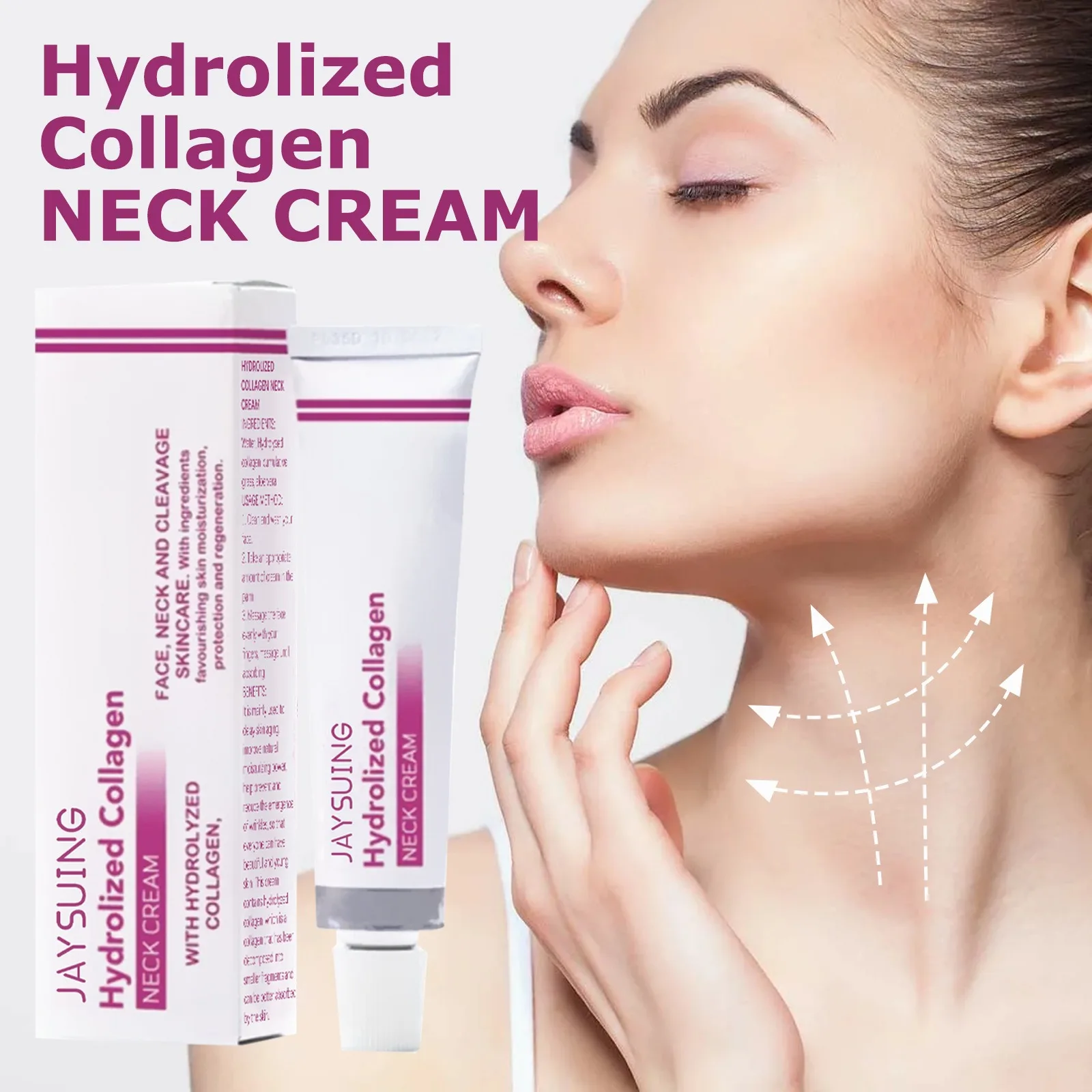 40g Hydrolyzed Collagen Neck Cream Face Lifting Firming Lightening Lines Care Lotion Moisturizer Neck Rejuvenation Cream