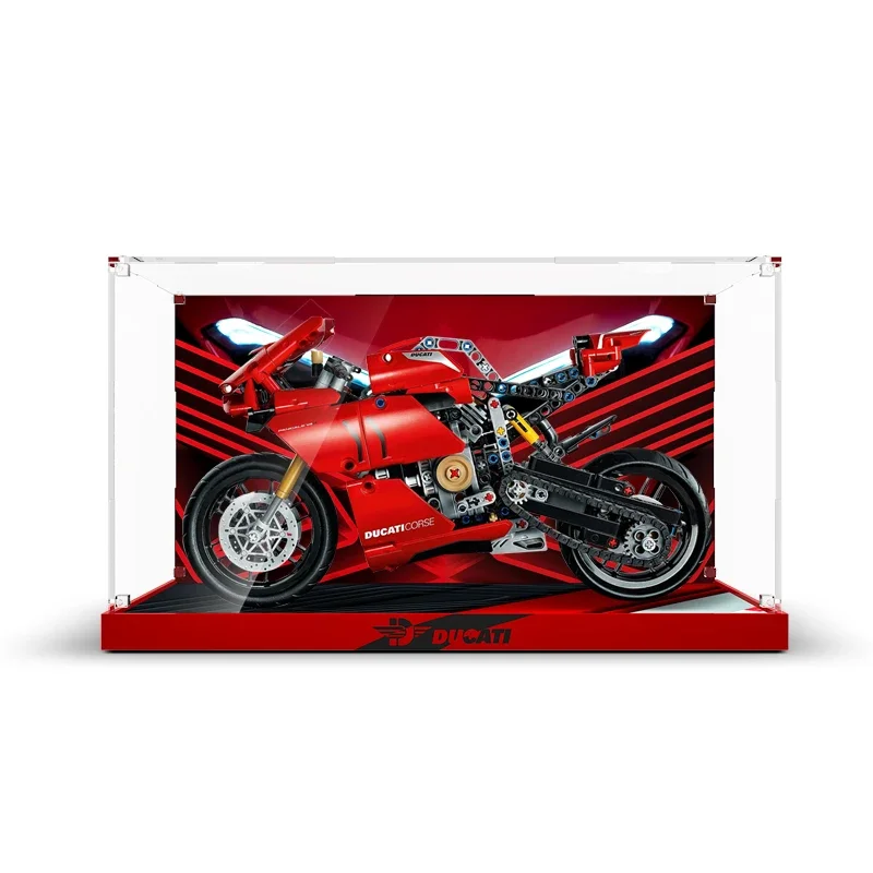 3mm Acrylic Display Case For Lego 42107 Tech Panigale V4R Protection Show Case Motorcycle Building Kit