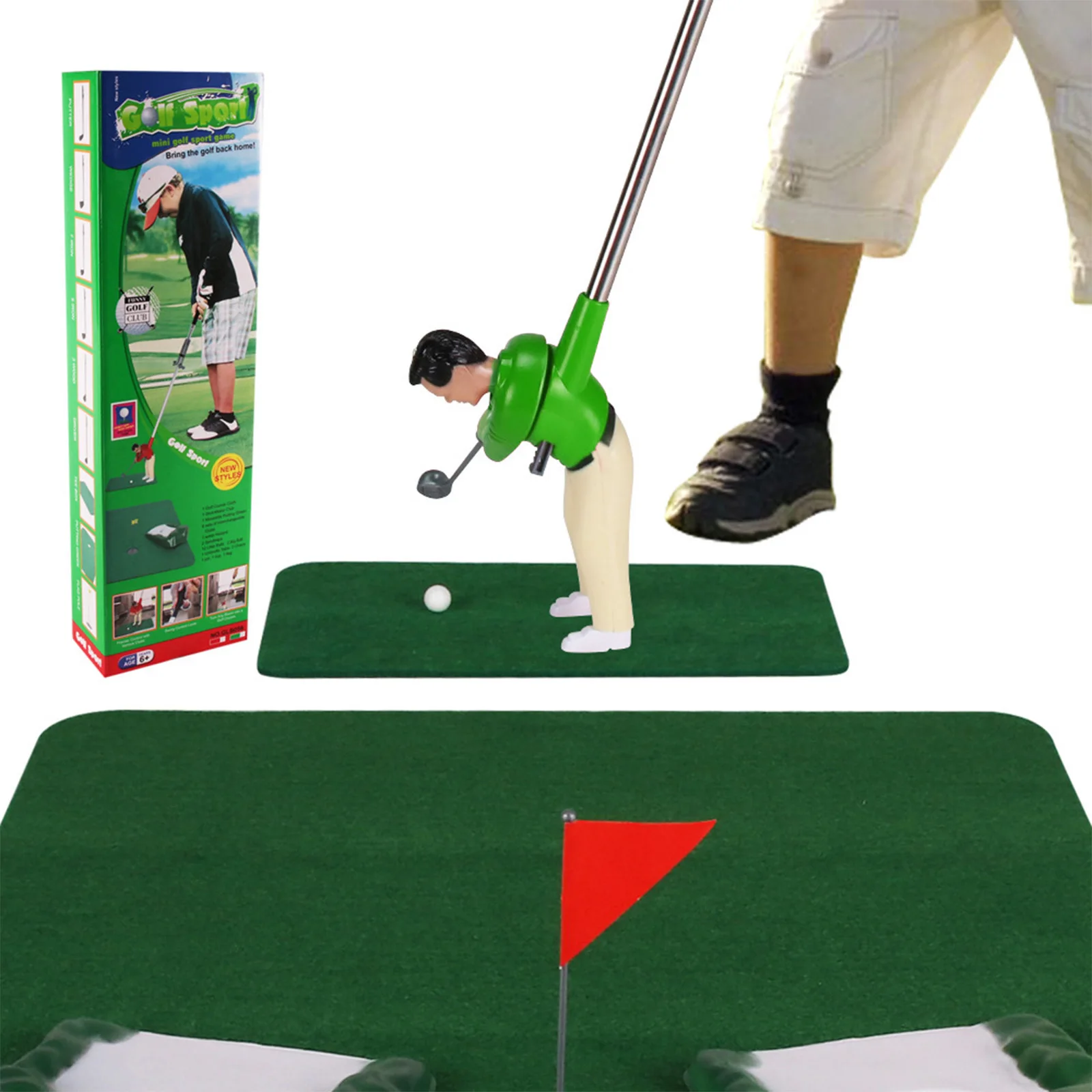 Unisex Children Indoor Outdoor Portable Mini Golf Toy Set Parent-child Interaction Props