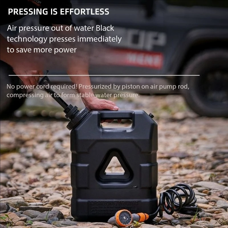 Off-road outdoor car pressurized bucket portable water storage tank self-driving camping shower water tank