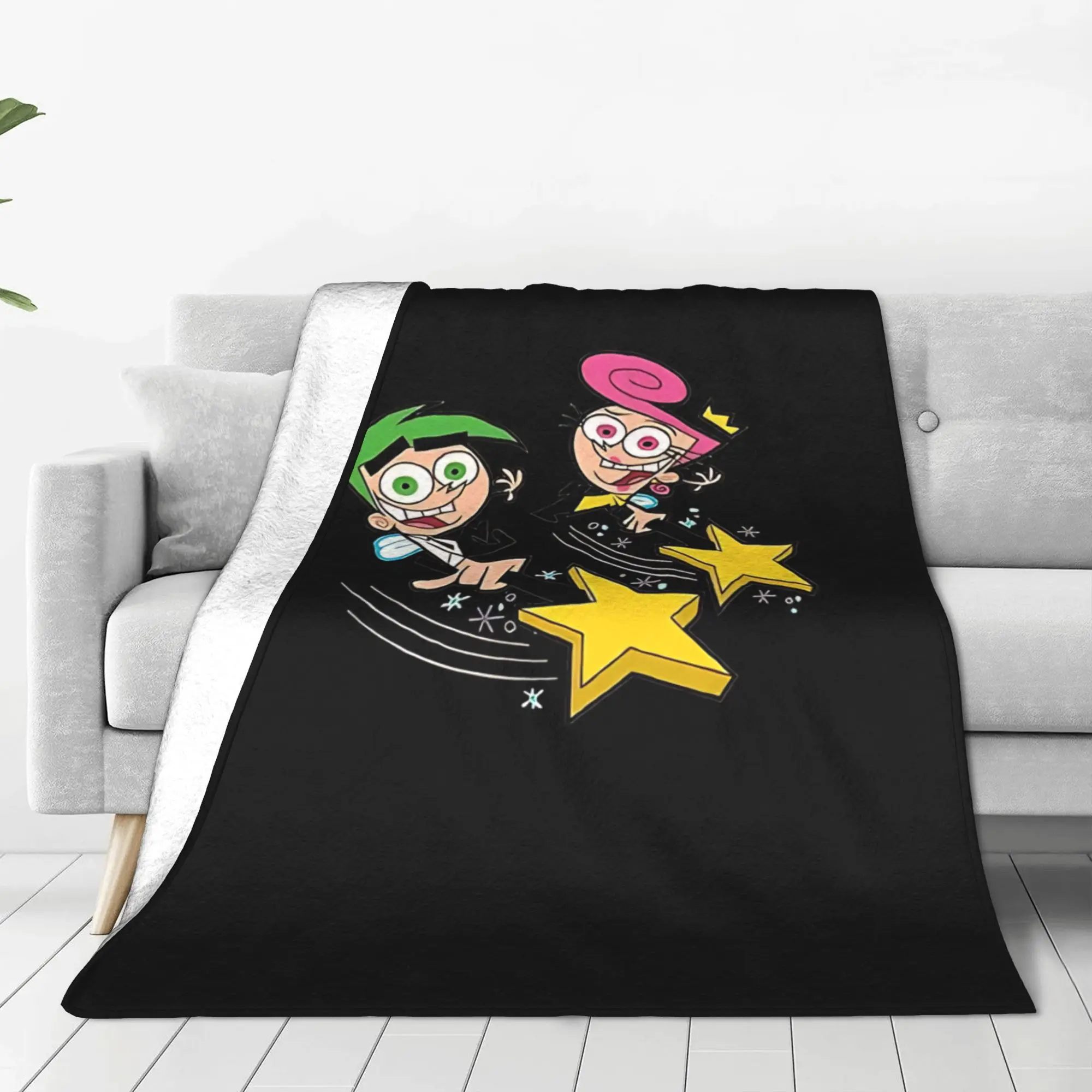 1PC vintage cartoon Fairly Odd Treasures Home Room Decorations Winter Blankets For Adults Bedding Home Interior Sofa Knee