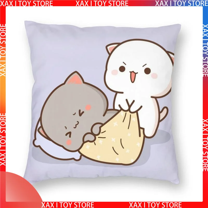 Cartoon Kawaii Panda Bear Hug Bubu Duda Mochi Peach Cat Throw Pillow Bedroom Sofa Anime Action Figures Bed Fashion Pillowcase