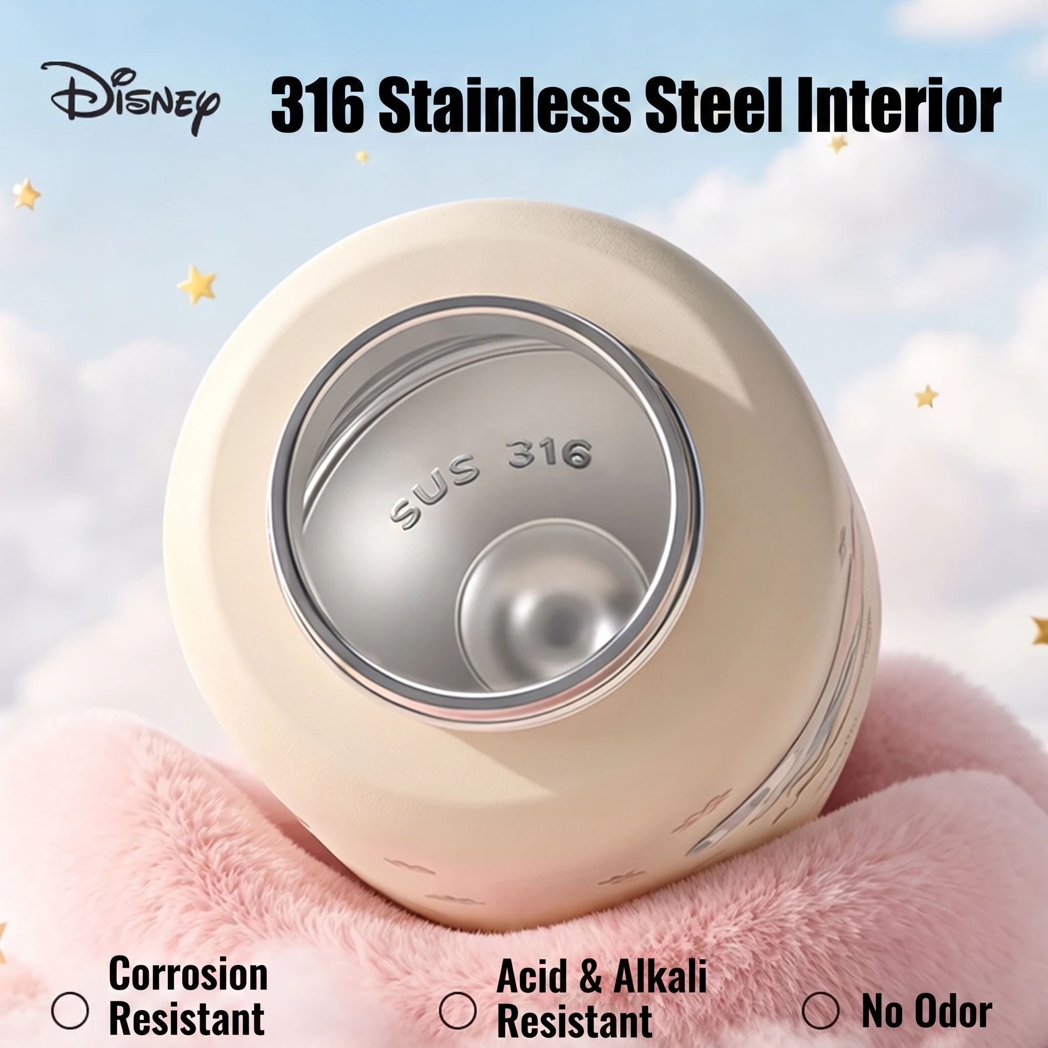 Disney Zootopia Three Drink Insulated Cup Children's High Beauty Straw Cup Large Capacity 316 Stainless Steel Cup view 4