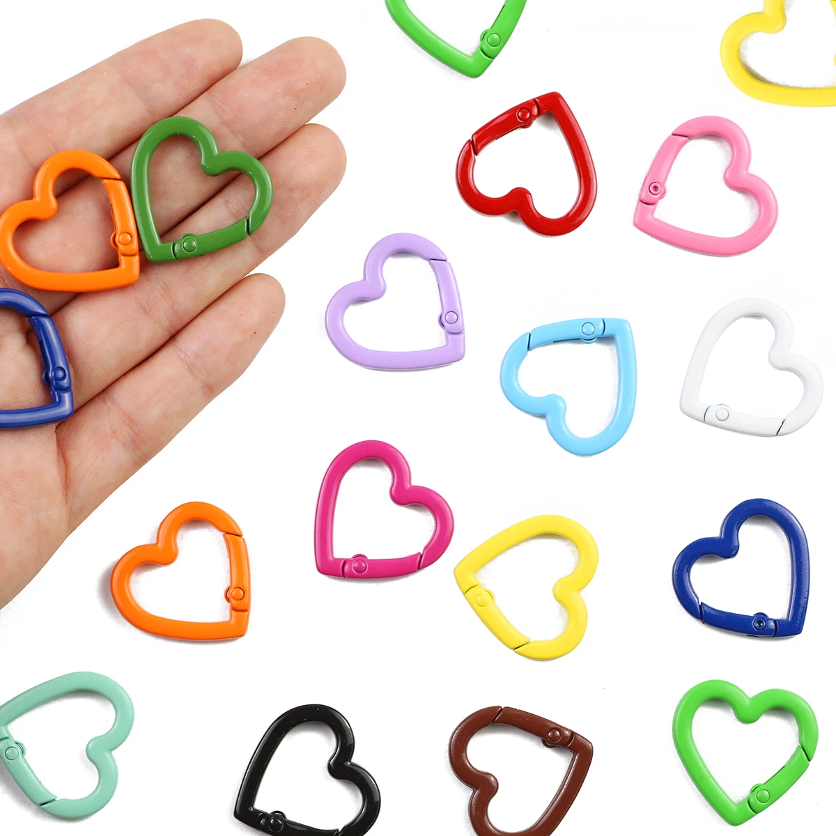 2~10pcs Zinc Alloy Heart Lobster Clasps Snap Hooks Key Chain Dolls/Label Connector Zinc Alloy For Jewelry Making DIY Accessories