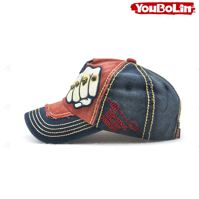 High Quality Fist Rivet Element Embroidery Cotton Adjustable Baseball Cap Hip Hop Hat Trucker Caps Dad Hats