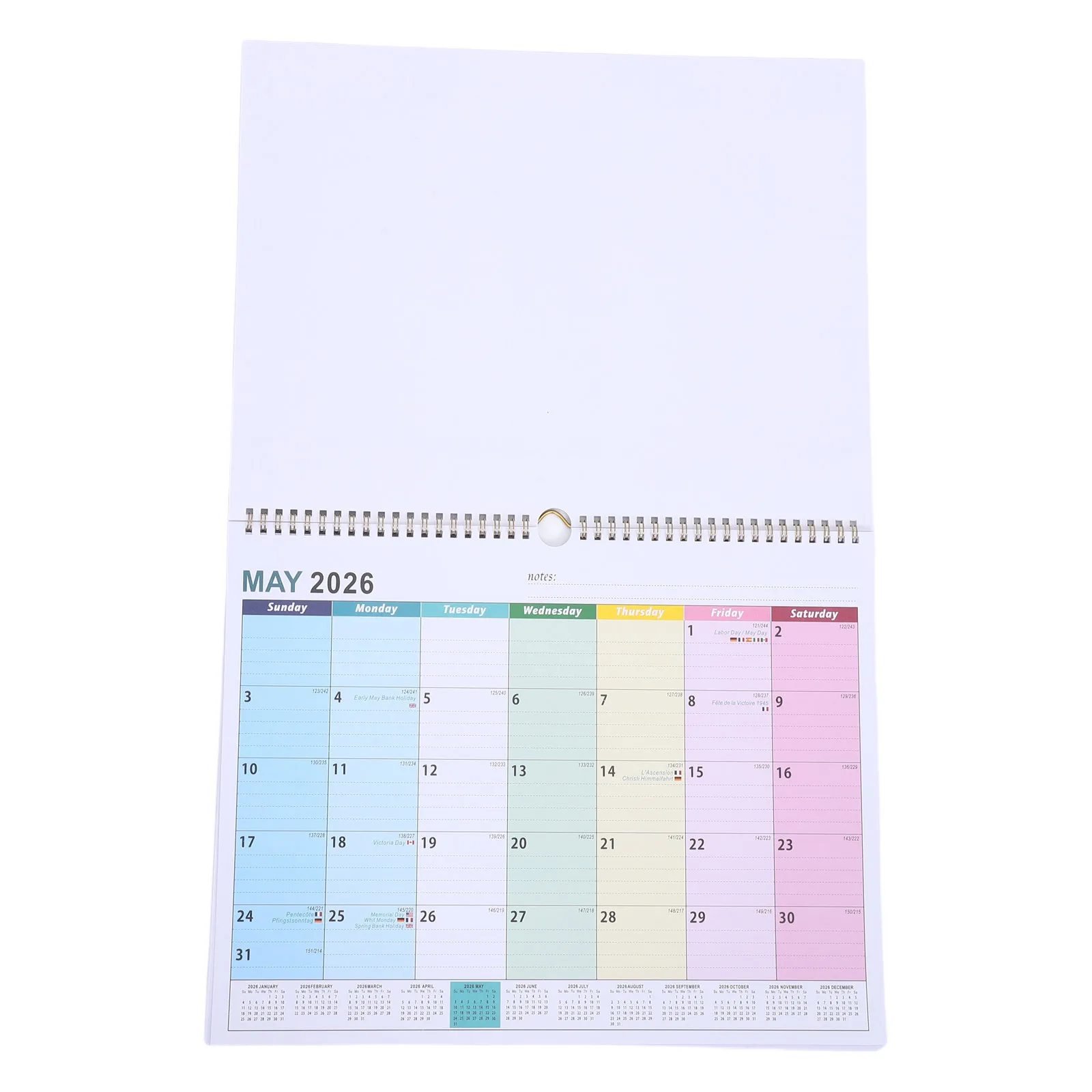 

18-Month Wall Calendar 2026-2027 Spiral Hanging Paper Planner Vertical Monthly Scheduling Organizer for Home Office Family