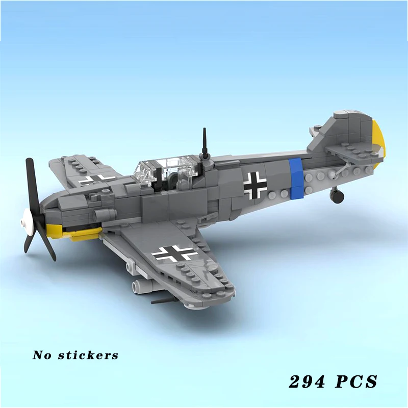 Military Equipment Bf109 G-6 Combat Aircraft MOC Building Block Assemble Model Display Toys Child Christmas Gifts