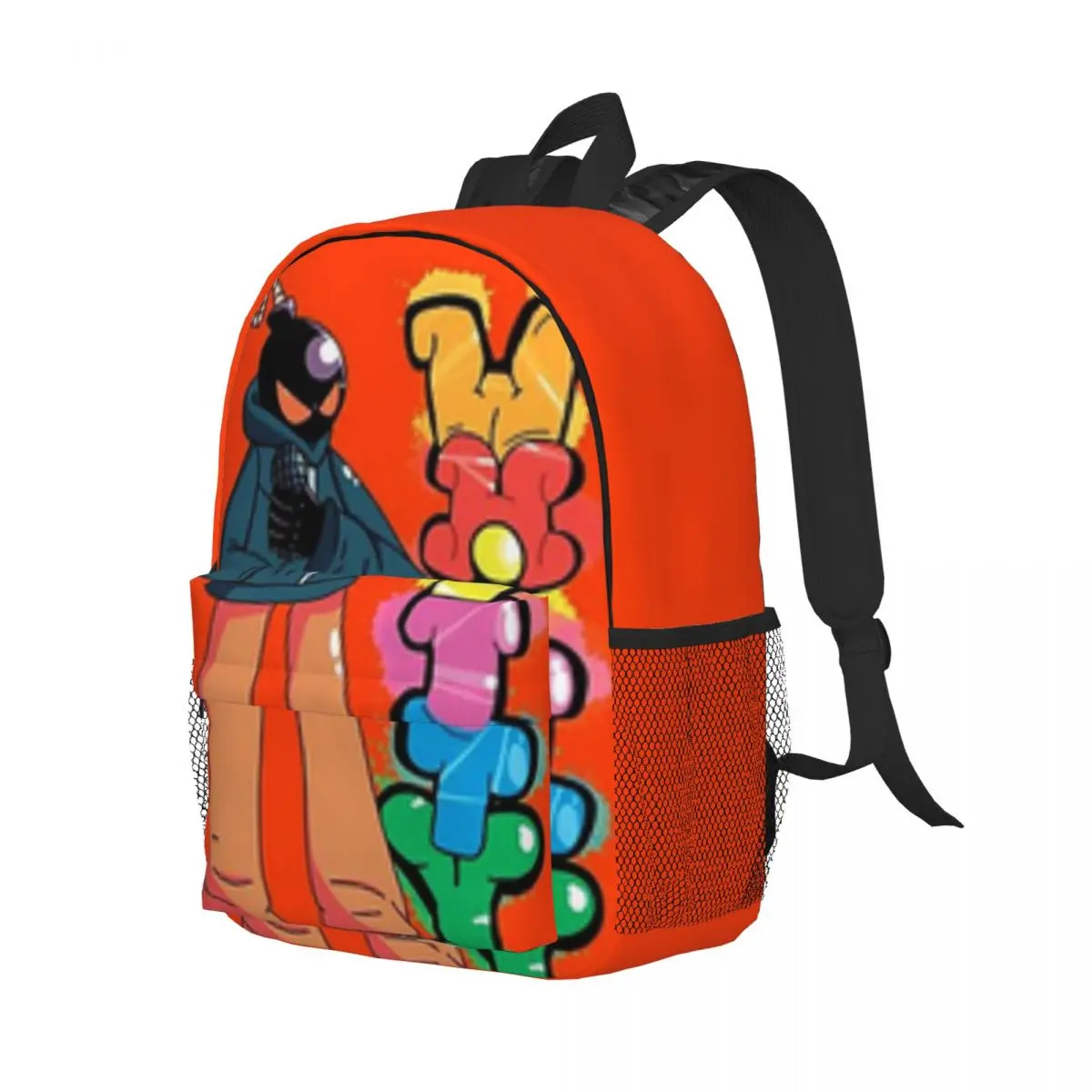 Whitty Mod Character With Graffiti (Friday Night Funkin Vs Whitty) New Fashionable Pattern School Bag Print Lightweight Backpack