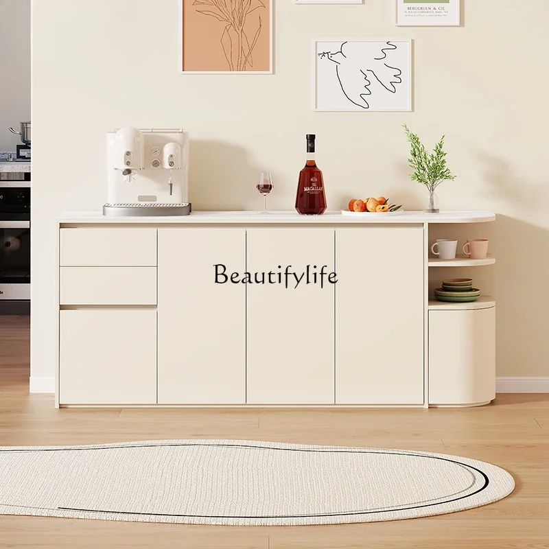 

FG52-*Cream wind arc rock slab dining side cabinet integrated living room household storage kitchen cabinet