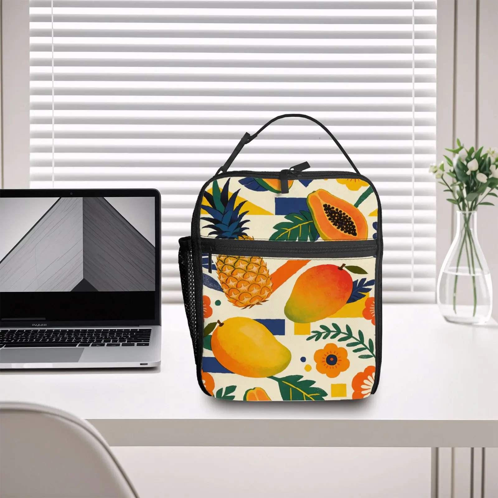 

Сумка для обеда с принтом ананаса, манго и папайи, 1 шт., высококачественная, милая, повседневная, для вечеринок, пикников, школы, в подарок, для ежедневного использования