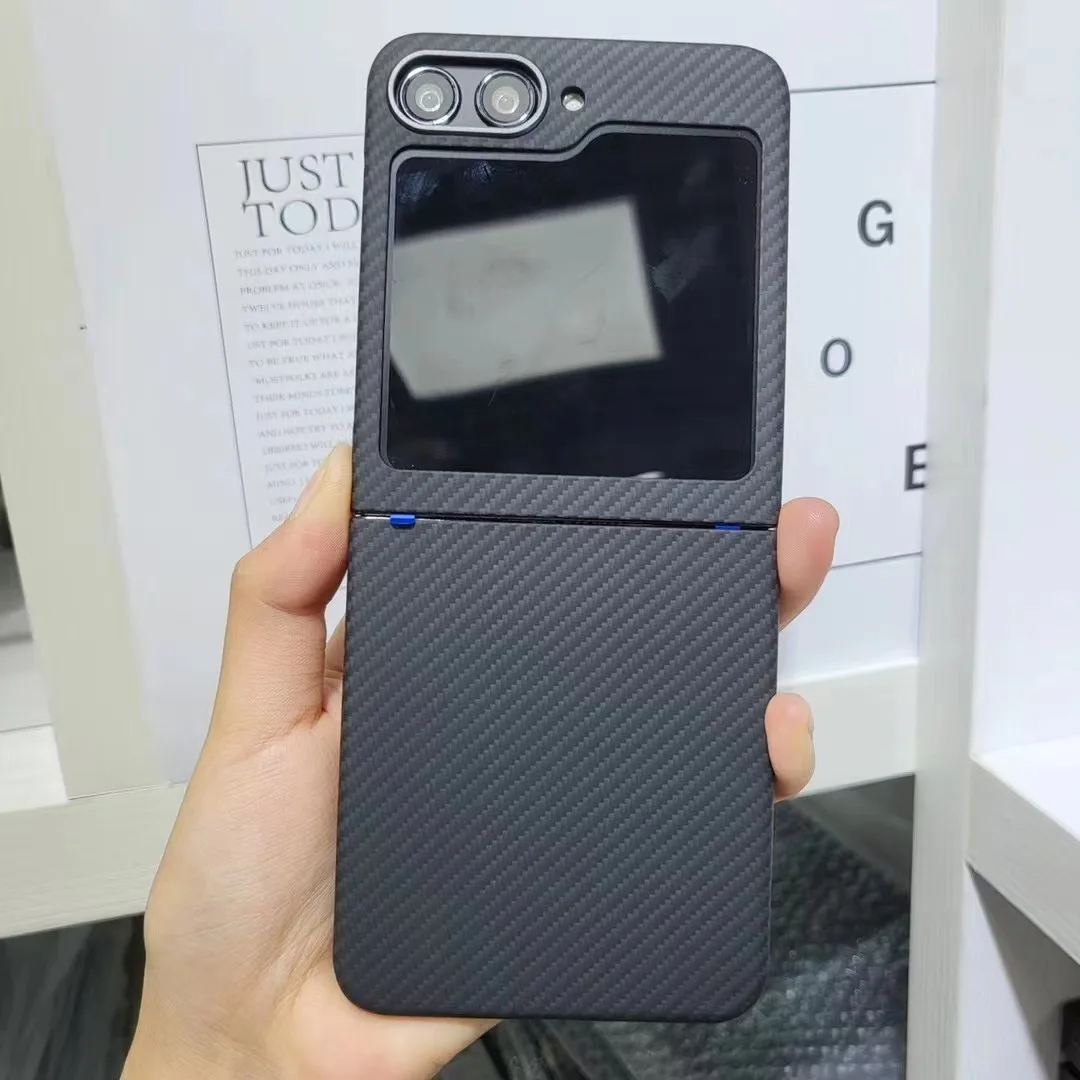 Real Carbon Fiber Phone Case For Samsung Galaxy Z Flip 5 Carbon Fiber Case Aramid Fiber Galaxy Z Flip 6 MagSafe Magnetic Case
