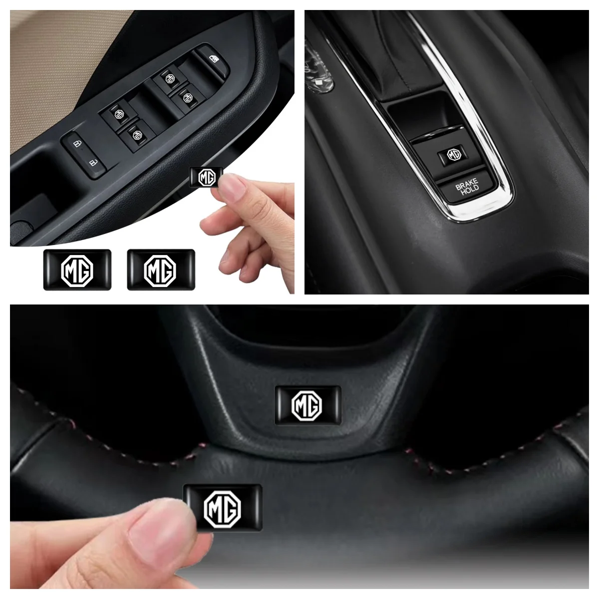 10Pcs 3D Resin Car Emblem Decor Stickers For MG4 EV MG ZS MG5 MG7 MG HS Self‑Adhesive Interior Exterior Badge Accessories