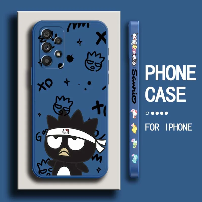 

Bad Badtz-Maru Cartoon style For Samsung Note 20 Ultra A04 A05 A13 A15 A14 A12 A22 A23 A25 A42 5G Liquid Left Rope Phone Case