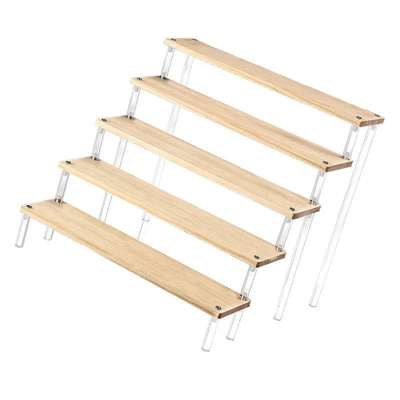 

AONEQ-Display Stand Ladder Figure Stand Solid Wood Display Stand Figure Doll Cupcake Cosmetics Jewelry Display Stand