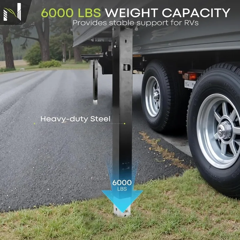 Perna do trem de pouso RV de quinta roda com perna de queda e pino de gaiola compatível com Lippert Venture, Atwood, Stromberg Carlson - 29,5" Universal Re