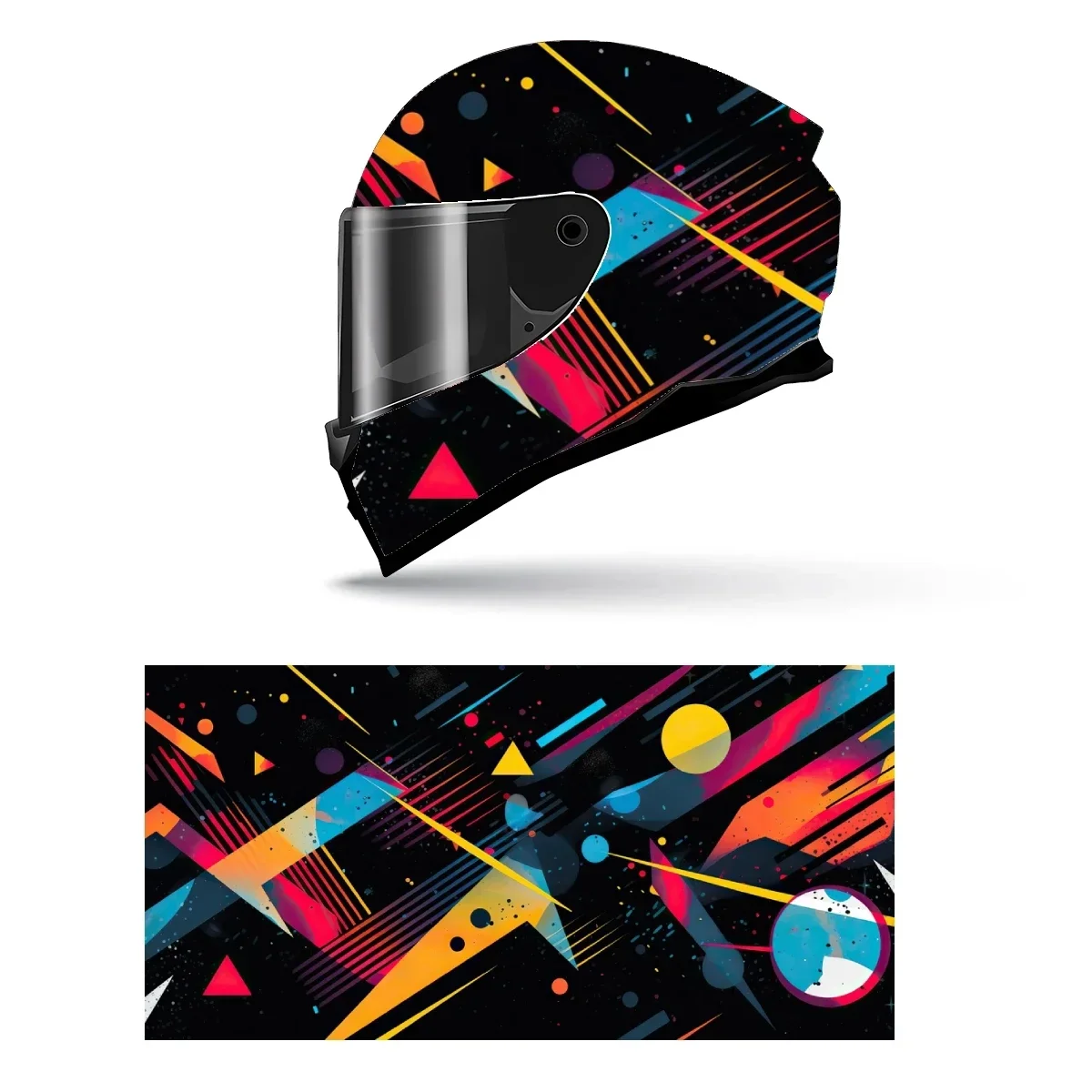 

Abstract Geometric Shape Full Helmet Wrap Sticker Motorcycle Helmet Racing Graphic Decal Vinyl Wrap Helmet Decor Sticker