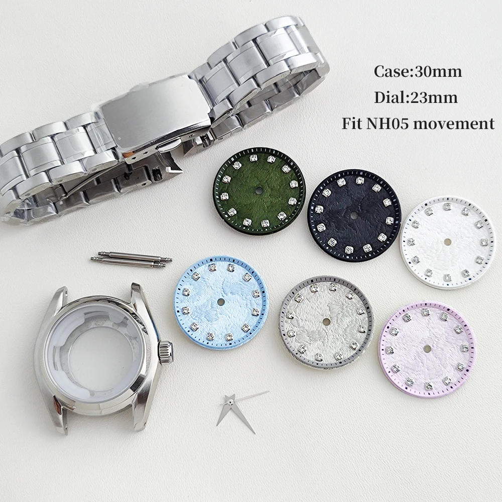 NH05 23mm Women's Watch Dial for GS 30mm Case Stainless Steel Strap Diamond Custom Logo Dial Hands Set Dive Watch High-end Face