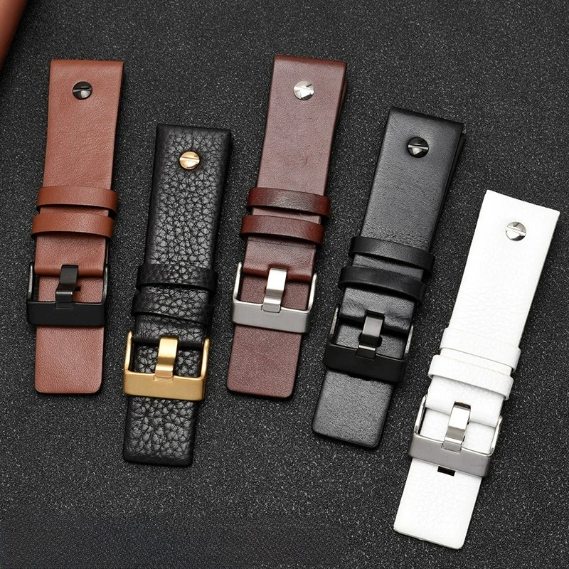 Metal rivet Watch Band men Bracelet For Diesel Genuine leather strap DZ7257 DZ4343 DZ4459 DZ7311 4318 24mm 26mm 28mm 30mm 32mm