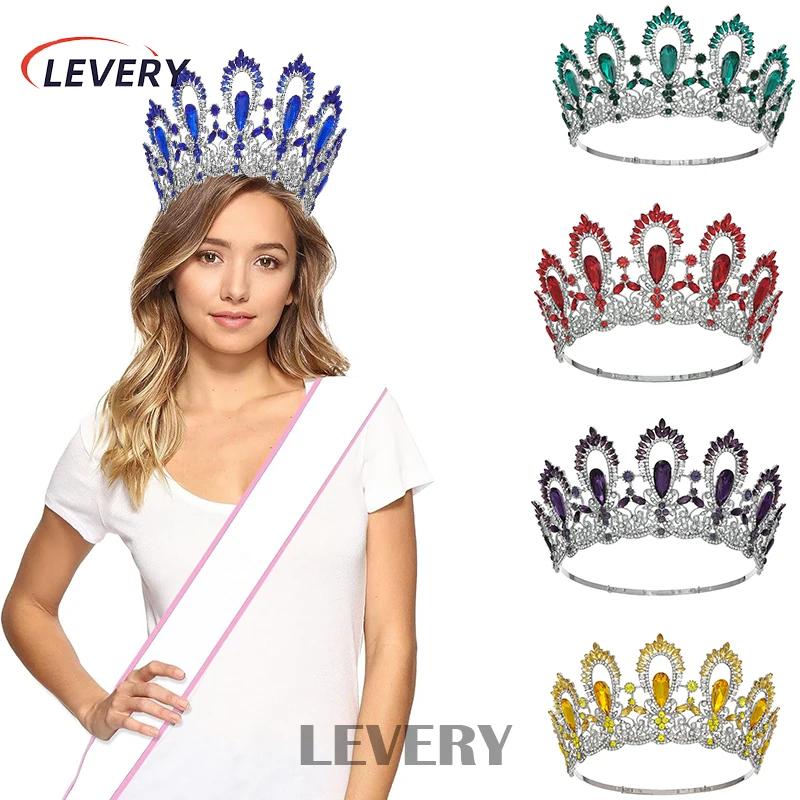 

Levery 2024 New Adjustable Pageant Crown Wedding Girls Birthday Party Elegant Crowns Hair Accessories