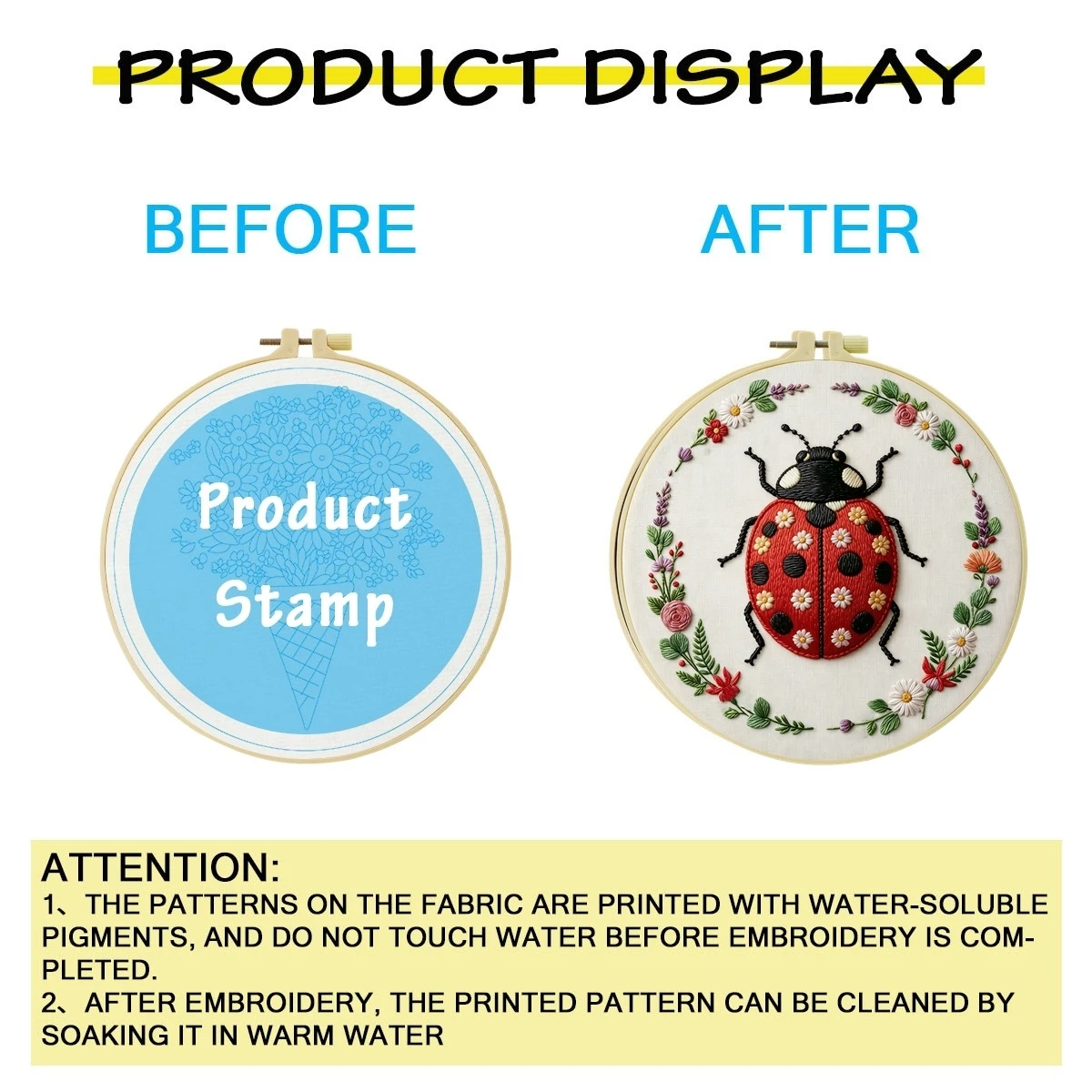 1 conjunto de kit de bordado D - Embroidery Lady Bug avaliação e preço
