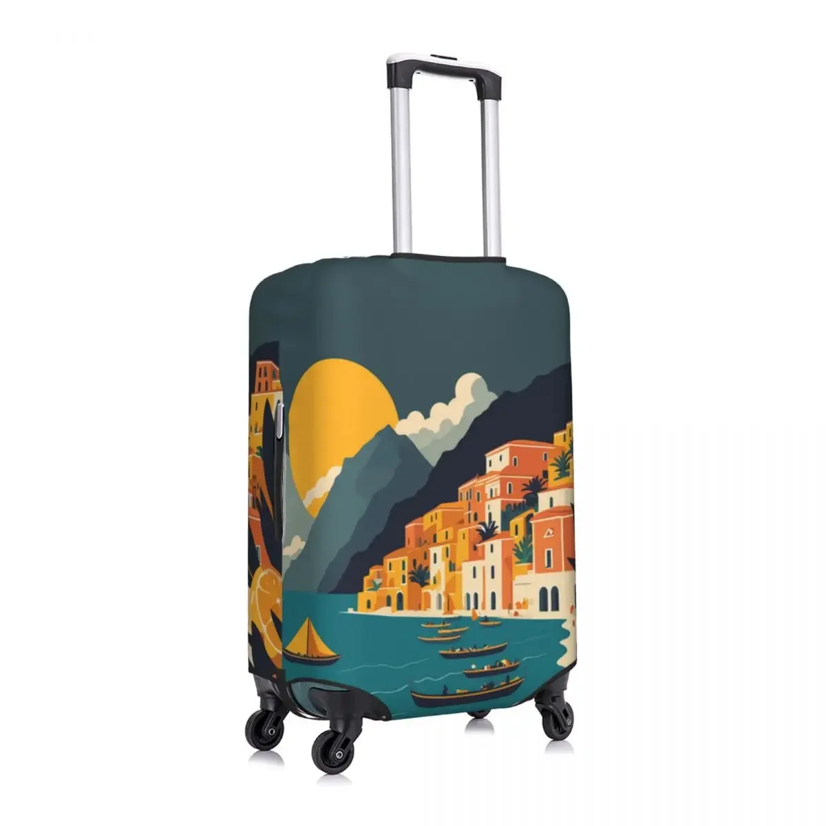 Cinque Terre Suitcase Cover Holiday Travel Cartoon Fun Business Protection Luggage Accesories Flight