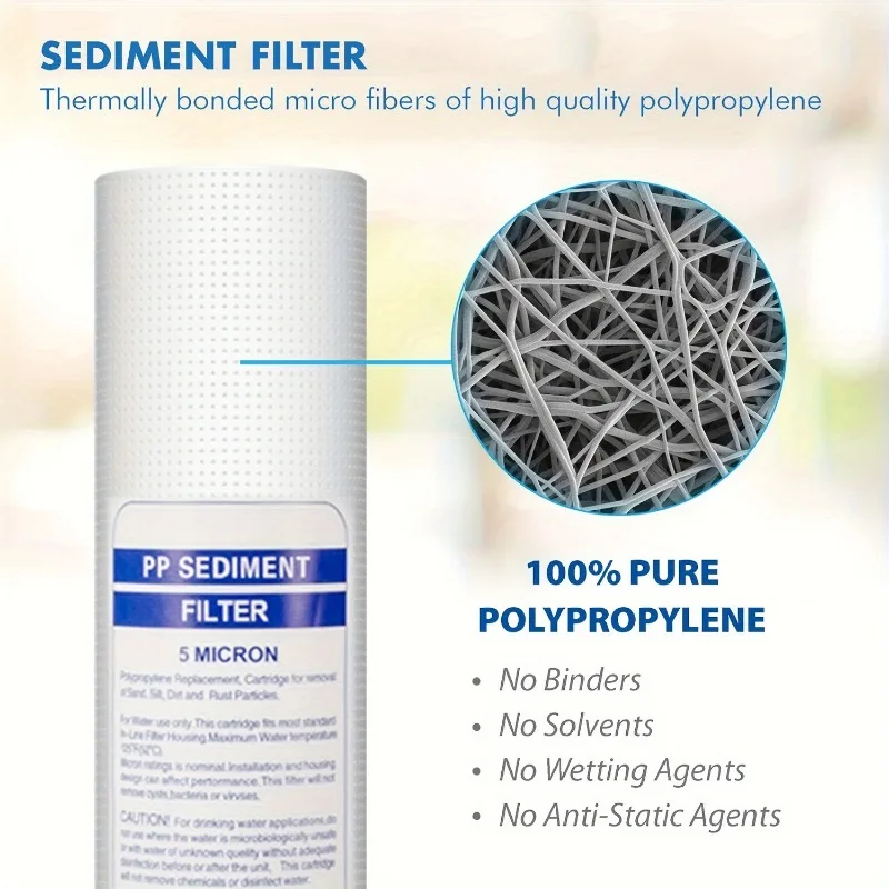 Whole House Water Filter Replacement PP Cotton Filter Element 5 Micron 10 X 2.5 Inch Compatible Household Water Filter image 4