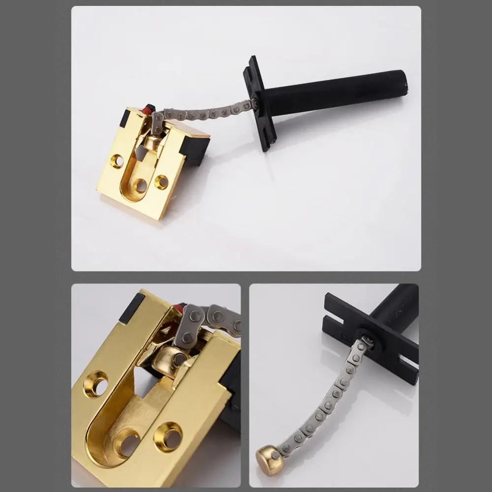 

Anti-theft Door Chain Lock Heavy Duty Aluminum Alloy Hidden Safety Chain Easy Installation Quiet Use Security Door Lock
