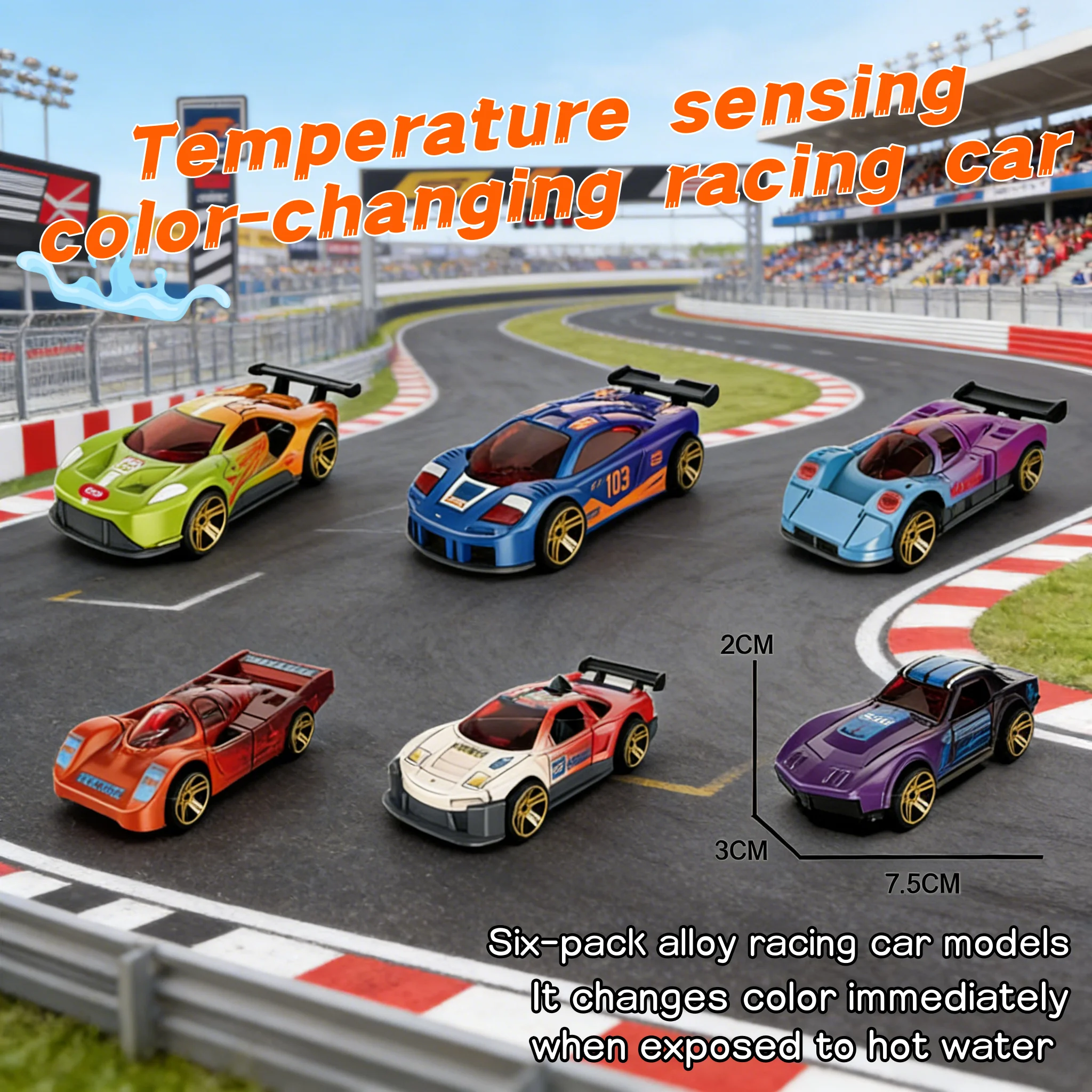 

6 Pcs Color Changing Racing Cars Water Activated Bath Toys Theme Party Giveaways Goodies, Funny Cars Model Gift for Boys Girls