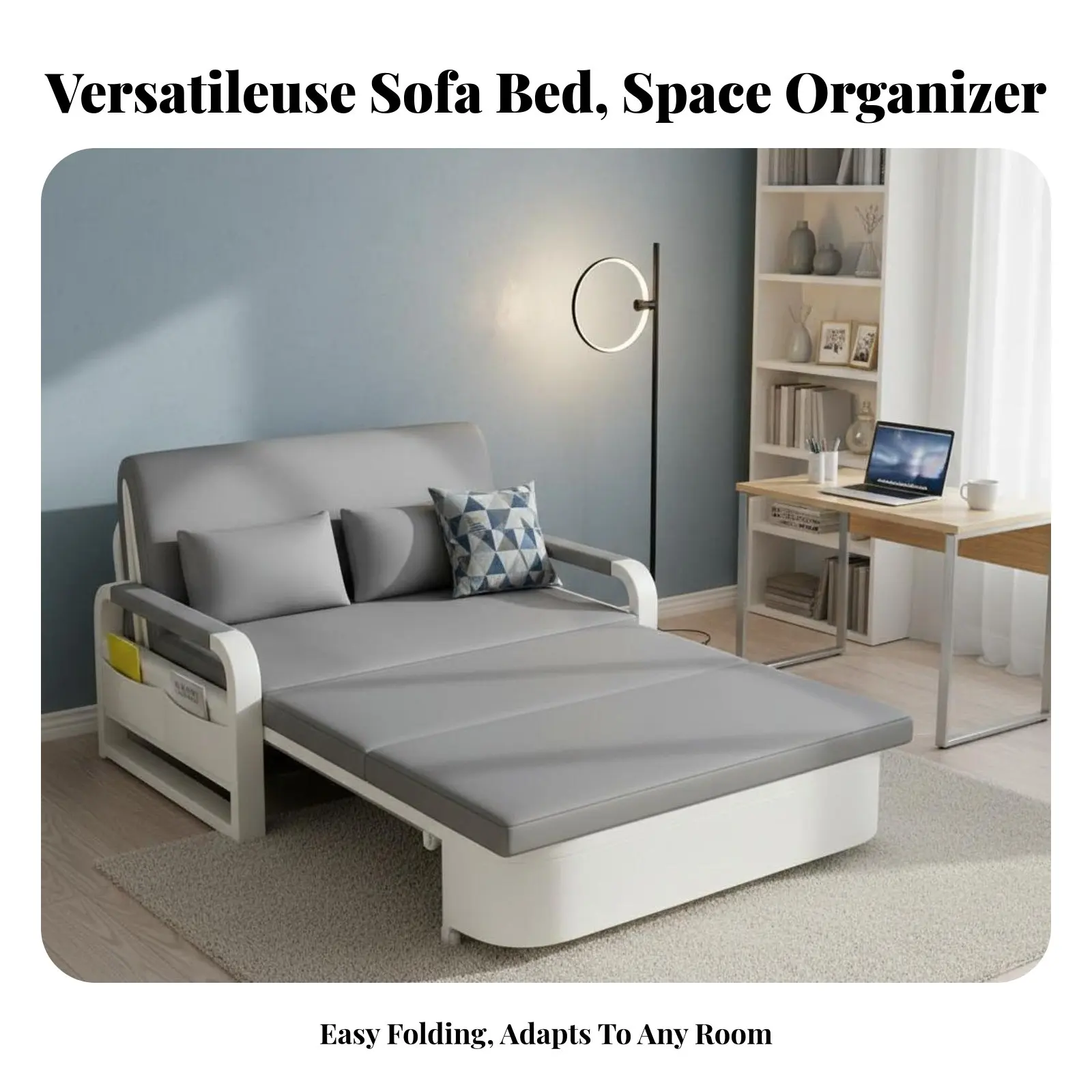 Pull-Extendable Armchair Bed Foldable Design Folding Ottoman Bed Space-Saving Two-in-oneUse for Small Apartment Dwellers - view 2