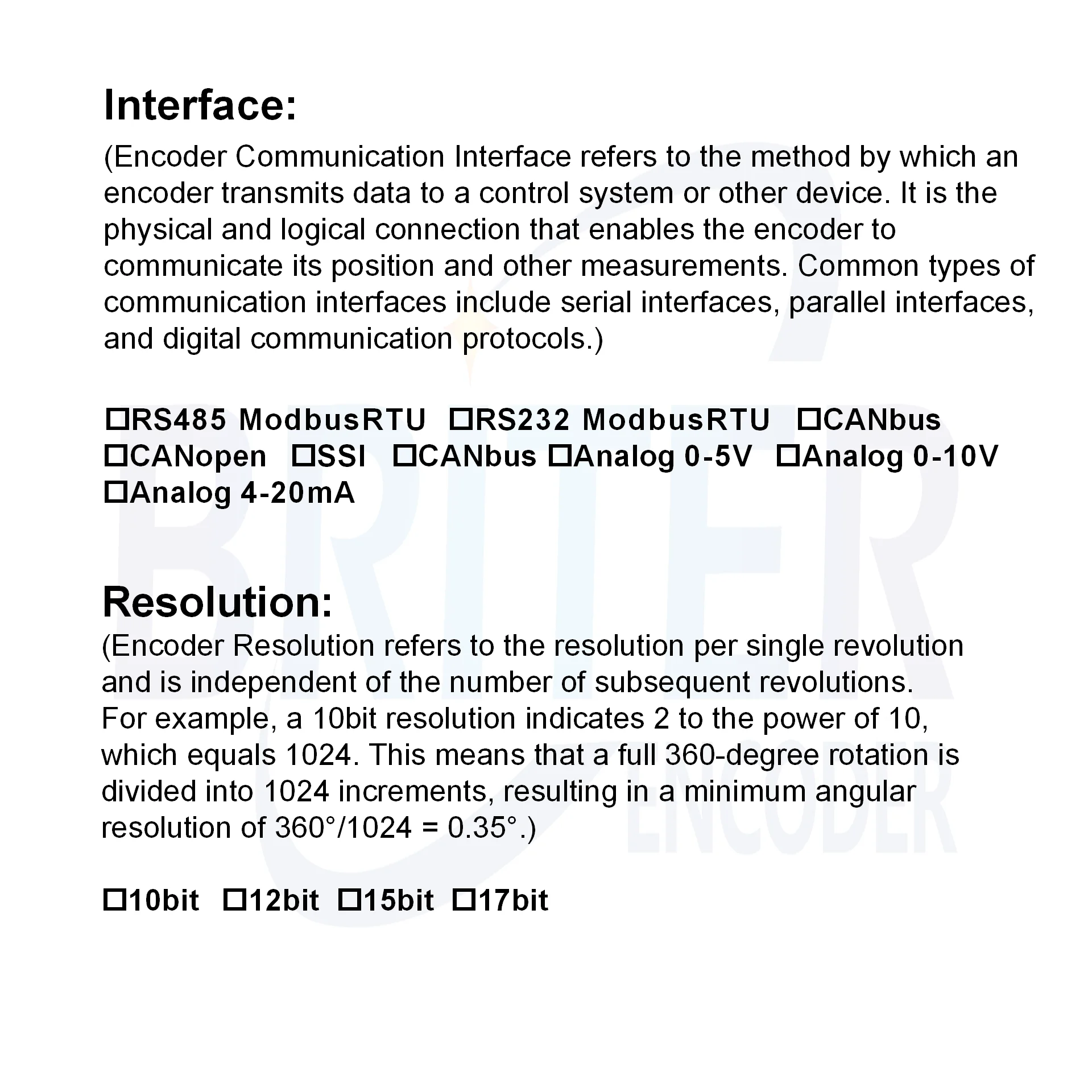 Waterproof Absolute Single-Turn Rotary Encoder with Analog Magnetic 10mm Shaft for Angle Speed and Position Measurement