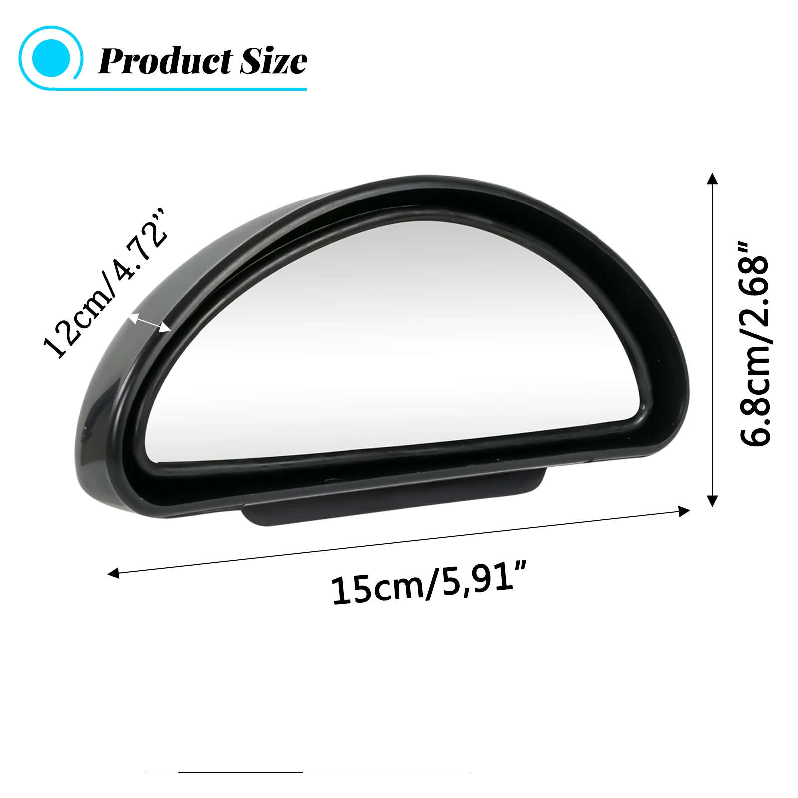 2 Car Blind Spot Mirror Adjustable Rear View Mirror 360 Degree Reverse Wide Angle Additional Mirror for Parking Auxiliary Mirror