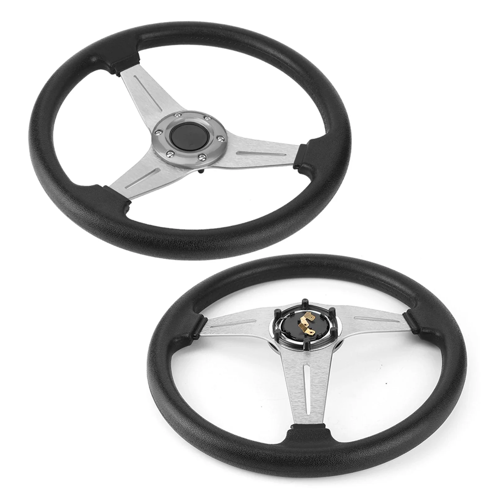 350mm/14in Racing Car Drifting Steering Wheel Replacement Universal Modified AccessorySilver